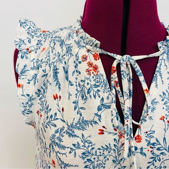 Melloday White Floral Summer Top Sz Small - Picture 5 of 10